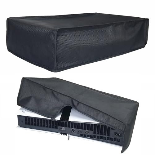 Copertura antipolvere per console PS5 Pro, copertura antipolvere orizzontale, antigraffio, impermeabile, per P5 Pro Disc/Digital Edition, accessori (nero con bordo nero)