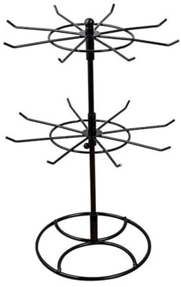 Ericrise Schmuckständer, 2 Tier Metal Schmuckständer mit 16 Haken, Schmuckhalter Schmuck Organizer Schmuckaufbewahrung für Hängen der Halskette, Armband, Ringe und Ohrringe, Schwarz