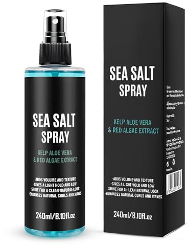 AllisWay Spray Salino al Sale Marino, Acqua Marina per Capelli Uomo, Salt Spray Hair, Sea Salt Spray, Aggiunti Estratti di Alghe, Alghe Rosse e Aloe Vera, 240 ML