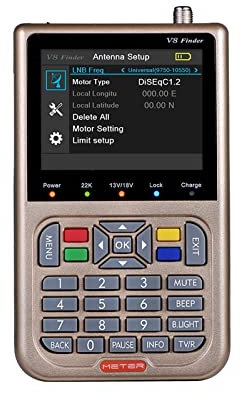 Rilevatore satellitare, V8 2/Finder Meter DVB-S/DVB-S2X Parabol Locator Finder Satellite FTA Ricevitore satellitare TV digitale HD LCD MPEG-2/4 H.264 per la regolazione dell'antenna satellitare(V8 Fin