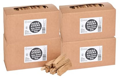 Certainly Wood Oak Pizza Sticks 4 box – Kiln Dried Wood for Small & Mini Pizza Oven – Quick to Light Hardwood Stick – Long Burn & High Temperature – Ready to Burn Accredited – Sustainably Sourced