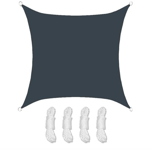 SLDAGe Tenda Vela Ombreggiante Rettangolare Impermeabile Antracite Grigio Quadrata Tenda a Vela Protezione Anti Raggi UV 95％ Telo Tenda da Sole a Vela per Esterno Giardino Gazebo Terrazza,5X5m