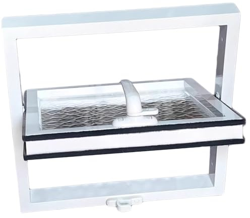 ZXHKZDX Ventana De Ventilación De Aluminio con Rotación De 360°, Ondulación Agua Ventanas Artísticas para Casas De Juegos Gallineros Invernaderos Y Garajes(White/A,11.8X11.8IN/30X30CM)