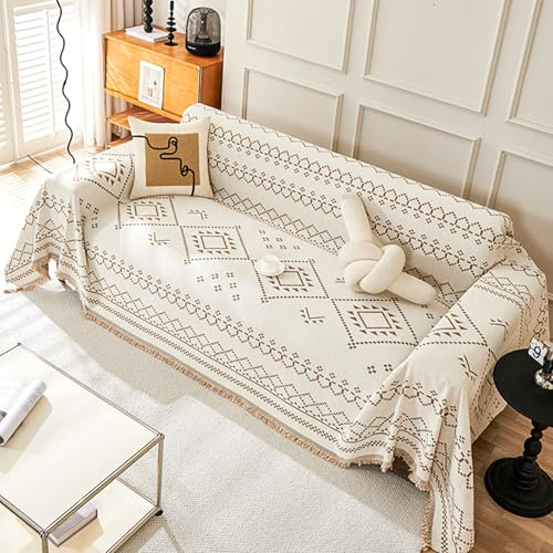 Coperta multiuso in ciniglia per divani a forma di L e U, 1-4 posti, per tutte le stagioni, misura grande, 180 x 300 cm, colore caffè, ideale per soggiorno e camera da letto