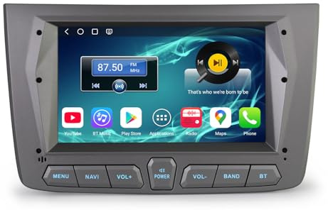 Erisin Qualcomm 8-Core 4GB+64GB Android 14 Car Stereo GPS Sat Nav for Alfa Romeo Mito 2008-2019 7 Inch Head Unit Supports Wireless CarPlay Android Auto Bluetooth 5.1 DSP DAB+ FM WiFi 4G USB Canbus