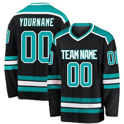 Generico Maglie da Hockey Personalizzate,Maglie da Hockey Vergini Personalizzabili con Squadra/Numero/Nome Personale,Maglie da Hockey Personalizzate per Uomo, Donna, Adolescente e Bambino