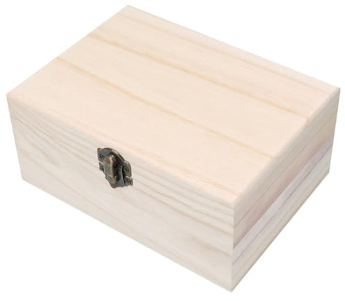 POPETPOP 3 Stück Holzkisten mit Deckel und Schloss Selbstgemacht Malset mit Großer Kapazität für Bastelarbeiten und Aufbewahrung im Shop