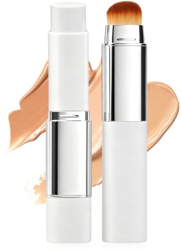 Foundation Stick mit Pinsel, 2026 Veränderbares Foundation, 2-in-1 Make-up Stick,Lang Anhaltender Feuchtigkeitsspendender für Alle Hauttypen (Natürlicher Teint)