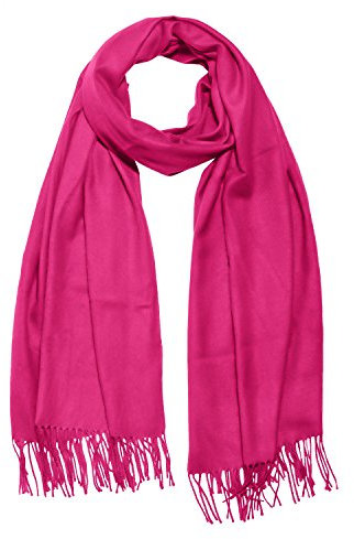 DonDon Schal Damen Winter Wollschal Winterschal warm weich 185 x 65 cm pink