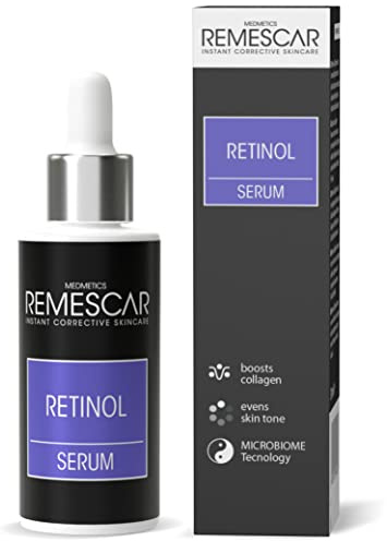 Remescar Retinol Serum 30ml mit Mikrobiom-Technologie – Strafft die Haut & Glättet Falten – Fördert Kollagen, Reduziert Hautunreinheiten – Anti-Aging Gesichtsserum