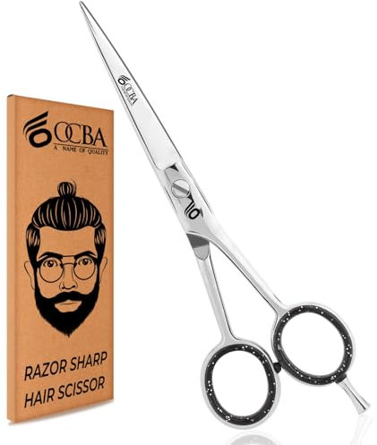 OCBA Professional 6 Hairdressing Scissor Sharp Hair Cutting Scissors for Barbers Hairdressers & Stylists Beard & Haircut Scissors for Men & Women (Classic Scissor)
