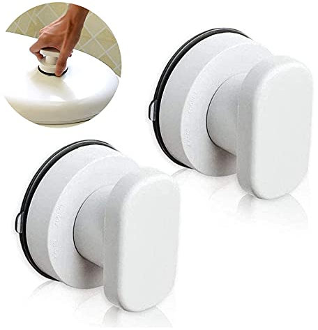 ysister Saugnapf Türgriff 2 Stk für Glastür, Balkontür Außen ohne Bohren, Badezimmer Wand, Robuste Saugnapfschublade für Glasspiegel