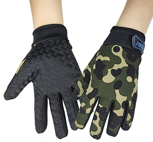 Long Keeper Guanti Bici Bambino Dita Complete - Guanti Ciclismo per Bambini Ragazzo Ragazza, Guanti Sportivi per Jogging Calcio Alpinismo Equitazione Outdoor Sport