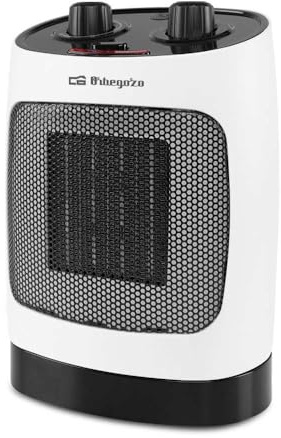 Orbegozo CR 5032 - Calefactor cerámico, 2 Niveles de potencia, Modo ventilador, Oscilante, Asa, Protección sobrecalentamiento, 2000 W