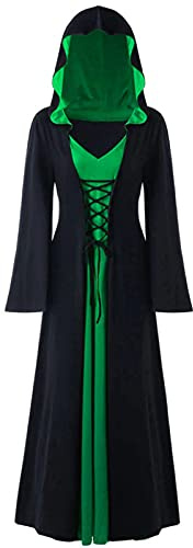 LPFNSF Vintage Witch Dress, Halloween Vampire Costume Women Plus Size, Renaissance Costume Women Medieval Dress