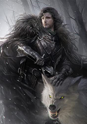 diamond painting-Set Bilder Groß Erwachsene/Kinder Game of Thrones 5D DIY Diamant Painting,Daiments Painting Full Drill Malen nach Zahlen Malerei Kits Dekoration für Home Wall Round Drill 60x80cm