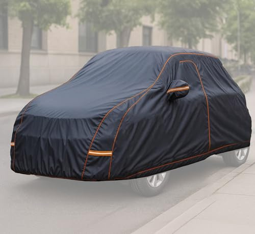 Auto Accessori Lupex - wasserdichte Autoabdeckung, wetterfest, Größe XS für Limousinen bis zu 370 cm, aus PVC-Gewebe mit Reißverschluss und Baumwollfutter, für Outdoor und Indoor