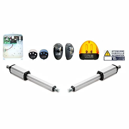 Kit motore elettromeccanico BOB 400 cancelli a battente, 230Vac, max 250Kg/2,50 metri per battente, centralina T011A, 2 radiocomandi, 1 coppia di fotocellule, lampeggiante Tecno Automazione KITB69TN