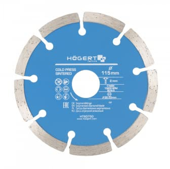 Högert Technik - Disco de diamante 115 mm - El disco de diamante es para cortar las baldosas cerámicas y para cortar las superficies de los materiales de construcción