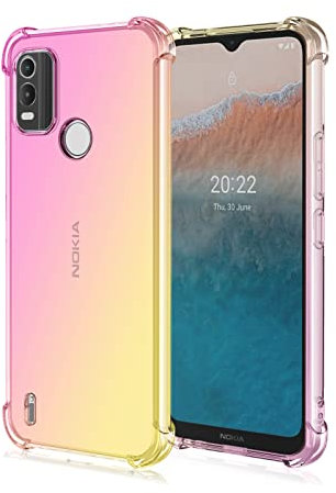 Niaoszhex Hülle für Nokia C21 Plus, TPU-Silikonhülle, Anti-Fall-Softshell, Vier-Ecken-Airbag,Anti-Drop staubdicht Stoßfest Hülle (Rosa Gold)