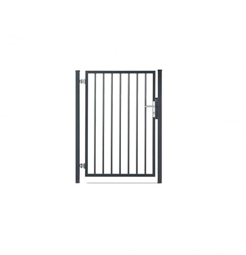 Easy Clôture Portillon barreaudé Acier galvanisé Passage 1m H 1m80 Gris Anthracite