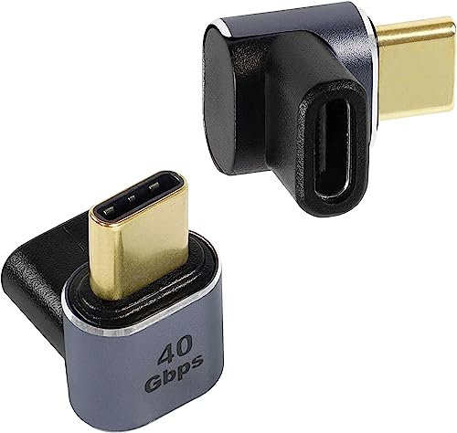 PremiumCord Adattatore USB 4 Type-C Maschio Su Femmina 90° M/F, Ultraveloce 40 Gbit/s, Connessione C, Alluminio, Grigio Siderale