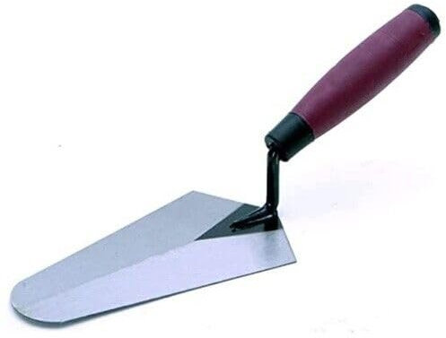 Pack of 2 Gauging Trowels - 7 Soft Grip Handle Hand Tool | Ideal for Bricklaying, Builders Tool, Cement Smoothing | Suitable for Mixing & Applying Cement | Rounded End