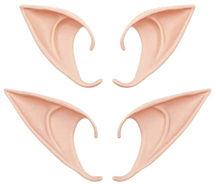 YANGWEN 2 Paar Elfenohren Spitzohren Latex Ohren für Feenohren, Cosplay, Halloween, Party, Live-Übertragung, Requisiten, Anime-Party, Kostüm