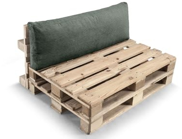 Gutekissen® Palettenkissen, Gartensofakissen, Sitzkissen, Rückenkissen, gefüllt mit Pulirethangranulateinlage, viele Farben und Größen PWL (Rückenlehne 120x40, Grün)