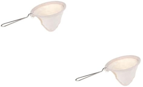Cabilock 2piezas Colador De Café Reutilizable Asa De Acero Inoxidable Para Preparar Café y Té Filtro De Malla Fina Para Extracción Equilibrada