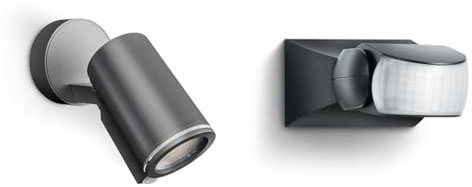 Steinel LED Strahler Spot ONE S Anthrazit, 90° Bewegungsmelder, IS 1 Schwarz, für Innen und Außen, 120°