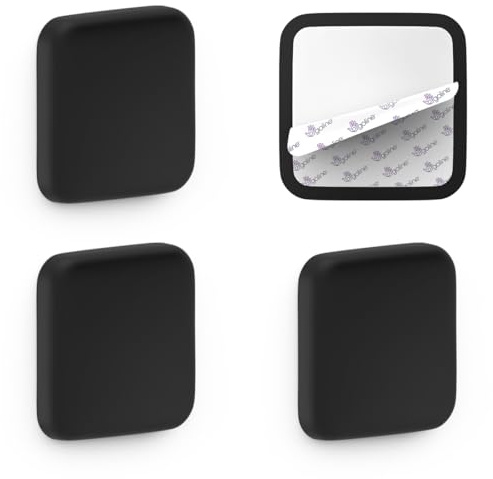 Schwarz Türstopper für die Wand, Wand-Puffer, Türpuffer, Gummi-Puffer, Wandschutz, Wand-Stopper, Wandtürstopper - selbstklebend (4 Stück)