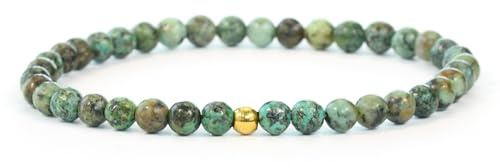 Echtes Edelstein Armband mit 4mm Perlen - verschiedene Längen - Heilstein Schutzstein Talisman Glücksbringer Geschenk