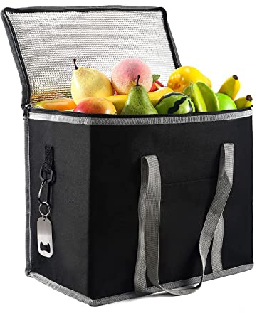 SFBSFL Large Cooler Bag, Insulated Thermal Cool Box Water-Resistant Leakproof for Picnic Camping BBQ Beach Outdoor (Black)