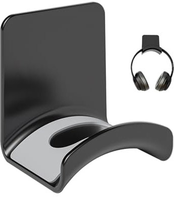 Support casque mural noir-Porte casque adhésif puissant-Support de casque bureau- Crochet casque gaming - Fixation sans perçage - Support casque audio, écouteurs gamer, casque moto, rangement stable