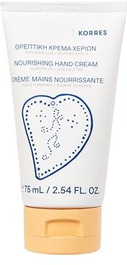 KORRES ALMOND OIL & SHEA BUTTER Nährende Handcreme, ideal für spröde Hände, silkon- und parabenfrei, 75 ml