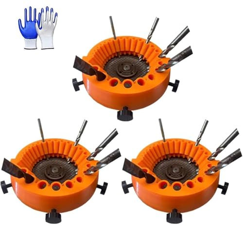 ZJHESXV Drill Bit Sharpener for Grinder, Old Drill Bit Grinder, Power Drill Bit Grinding Attachment Sharpening Jig for 125 mm Grinder, for 2 to 13 mm Drill Bits 3pcs
