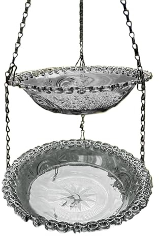 Baños para pájaros para exteriores, cuenco de agua para pájaros, plato de , accesorio decorativo para piscina para jardín, pabellón, patio, terraza, patio, enrejado, soporte para colgar al
