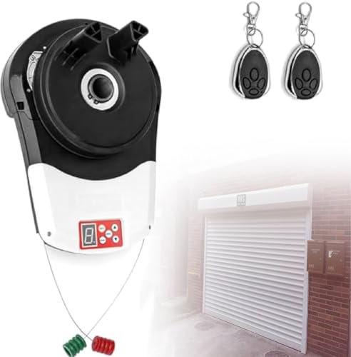 JMbpkduHs Puerta Enrollable Automática-Puerta De Garaje con 2 Mandos a Distancia - Motor De 800n De Fuerza De Elevación - Puerta Enrollable con Motor Incorporado-Puerta Enrollable De Almacén