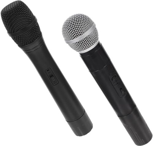 SOPOTUTU 2 Pièces Microphone Abs pour Garçon Fille Accessoire de Scène pour Fête Anniversaire Costume et Spectacles de Microphone de Jeu pour Garçons et Filles