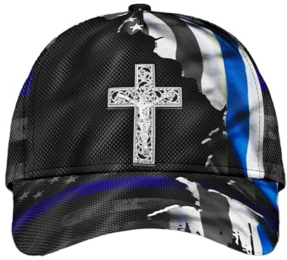 Jésus Pavillon Bleu Homme Femme Casquette-Hip Hop Séchage Rapide Casquette De Baseball Lègére Chapeaux Pare-Soleil pour Camping Sport Golf