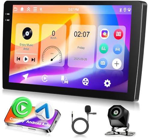 Motorsi Android Autoradio 4G+64G 9’’ 1280P Incell Touchscreen Stereo Radio, Wireless Apple Carplay Android Auto GPS Bluetooth 5.0 WiFi FM/RDS 2USB, Soporta Dab+ OBD2