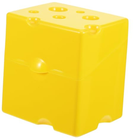 DECOMELODY Boîte à Fromage pour Conservation au Réfrigérateur en Abs Jaune | Couvercle Rabattable, Limite le Mélange des Saveurs, Format Compact pour Fruits et Aliments
