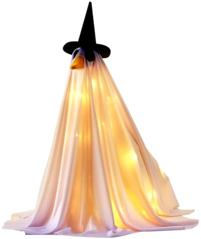 Costume fantasma Halloween gigante luminoso 58 cm per Oche di Portico | Vestiti da Festa per Oche di Portico - Vestire per Arredamento da Giardino Terrazza Cortile organizzatori di eventi e