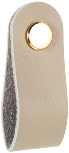 Ipetboom 2pcs Leather Cord Ties 12mm Gold Head Cable Management Straps Reusable Cable Organizers for Phone and USB Cords, Small Drawer Handle Set in Light Grey for Home and Office Use
