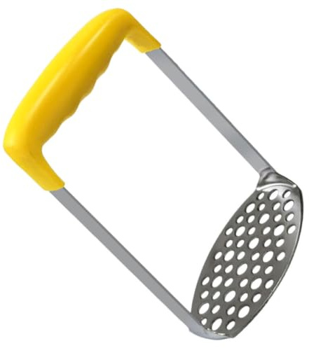 Gadpiparty Presse-purée Presse-pommes de Terre en Acier Inoxydable à Main Manuel Solide Poignée Ergonomique Jaune Couleur Aléatoire pour Pommes de Terre et Potiron