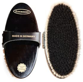 Euroriding Kardätsche reines Rosshaar schwarz Glanz Bürste Pferd