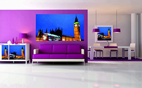 Oedim Fotomurales Vinilo Pared Vinilo Pared Londres Big Ben y Parlamento Varias Medidas 200x150cm | Adhesivo Incluido | Decoracion Habitación, Salon, Oficina, Negocio | Motivos Paisajisticos
