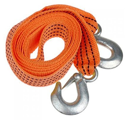 Luoem – PKW-Abschleppseil, Länge: 3 Meter, Zuglast: 3 Tonnen, Schwerlastseil mit schmiedeeisernen Sicherheitshaken, farbig