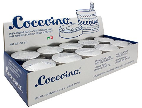 Coccoina - Confezione risparmio da 10 pezzi di colla per bricolage/colla culturale dal 1927/scatola di latta con pennello/senza solventi/125 g